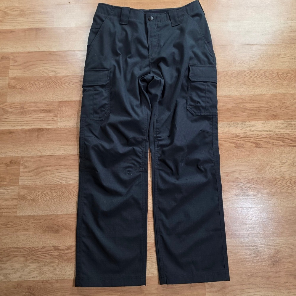 Under Armour Cargo Pants Mens 32/30 Black Tactical Ripstop Loose Fit Utility